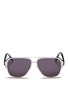 Main View - Click To Enlarge - ALEXANDER MCQUEEN - Metal front frame acetate aviator sunglasses