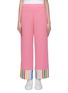 Main View - Click To Enlarge - MIRA MIKATI - Stripe silk cuff crepe pyjama pants