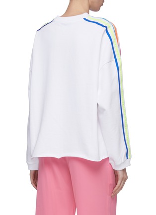 Back View - Click To Enlarge - MIRA MIKATI - 'It's Magic' slogan embroidered hem stripe sleeve sweatshirt