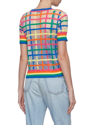 Back View - Click To Enlarge - MIRA MIKATI - Camisole underlay check mesh T-shirt