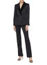 Figure View - Click To Enlarge - FRAME - Peaked velvet lapel satin tuxedo blazer
