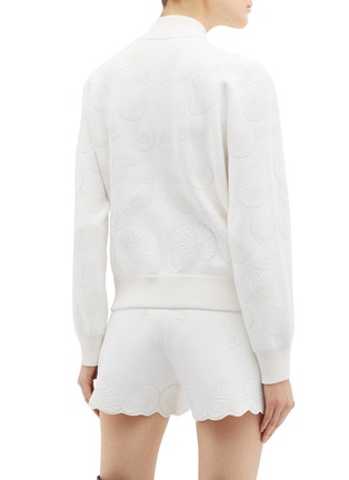 Back View - Click To Enlarge - ALEXANDER MCQUEEN - Shell jacquard knit zip jacket