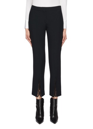 Main View - Click To Enlarge - ALEXANDER MCQUEEN - Chantilly lace trim split cuff crepe pants