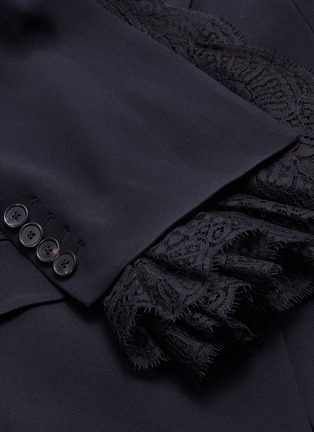  - ALEXANDER MCQUEEN - Chantilly lace panel split sleeve crepe blazer
