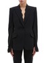 Main View - Click To Enlarge - ALEXANDER MCQUEEN - Chantilly lace panel split sleeve crepe blazer