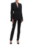 Figure View - Click To Enlarge - ALEXANDER MCQUEEN - Chantilly lace panel split sleeve crepe blazer
