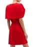 Back View - Click To Enlarge - ALEXANDER MCQUEEN - Cape panel puff sleeve crepe dress