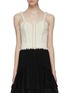 Main View - Click To Enlarge - ALEXANDER MCQUEEN - Ruffle trim jacquard knit cropped camisole top