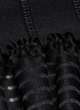 Detail View - Click To Enlarge - ALEXANDER MCQUEEN - Stripe knit mesh peplum skirt