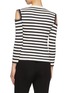 Back View - Click To Enlarge - ALEXANDER MCQUEEN - Chain cold shoulder stripe wool sweater