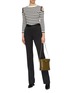 Figure View - Click To Enlarge - ALEXANDER MCQUEEN - Chain cold shoulder stripe wool sweater