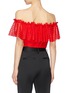 Back View - Click To Enlarge - ALEXANDER MCQUEEN - Stripe ruffle panel off-shoulder cropped top
