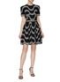 Figure View - Click To Enlarge - ALEXANDER MCQUEEN - Wavy dot jacquard scalloped knit skirt