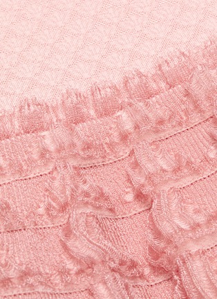 Detail View - Click To Enlarge - ALEXANDER MCQUEEN - Ruffle trim tiered hem jacquard knit mini dress