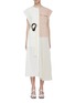 Main View - Click To Enlarge - TIBI - 'Edith' belted colourblock pleated patchwork dress