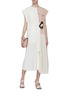 Figure View - Click To Enlarge - TIBI - 'Edith' belted colourblock pleated patchwork dress