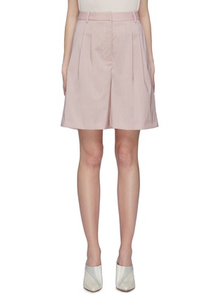 Main View - Click To Enlarge Main View - Click To Enlarge - TIBI - Pleated virgin wool shorts
