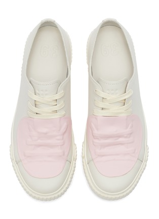 Detail View - Click To Enlarge - BOTH - Rubber patch leather low top sneakers
