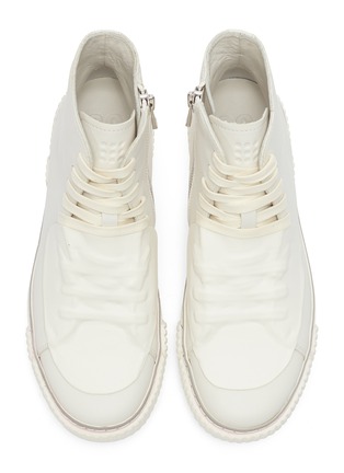 Detail View - Click To Enlarge - BOTH - Rubber patch leather high top sneakers