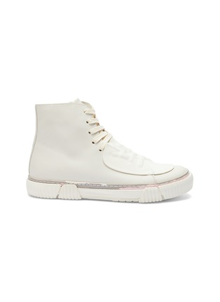 Main View - Click To Enlarge - BOTH - Rubber patch leather high top sneakers