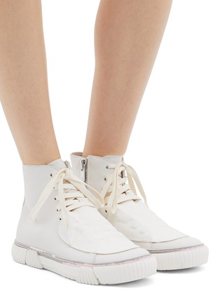 Figure View - Click To Enlarge - BOTH - Rubber patch leather high top sneakers
