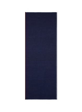 Main View - Click To Enlarge - JANAVI - Diamond jacquard selvedge stripe cashmere-Merino wool scarf