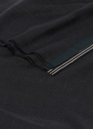 Detail View - Click To Enlarge - JANAVI - Diamond jacquard selvedge stripe cashmere-Merino wool scarf
