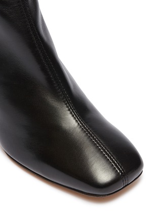 Detail View - Click To Enlarge - NICHOLAS KIRKWOOD - 'Delfi' faux pearl drawstring leather ankle boots