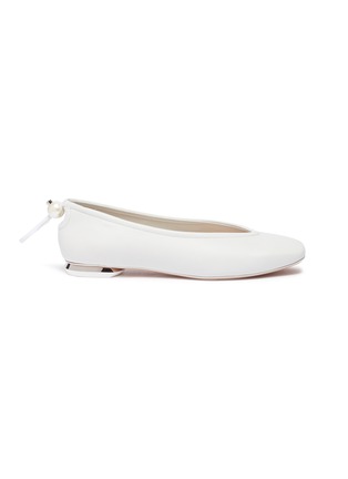 Main View - Click To Enlarge - NICHOLAS KIRKWOOD - 'Delfi' faux pearl drawcord counter leather flats