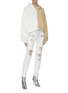 Figure View - Click To Enlarge - BEN TAVERNITI UNRAVEL PROJECT  - Lace-up colourblock hoodie