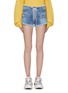 Main View - Click To Enlarge - BEN TAVERNITI UNRAVEL PROJECT  - Lace-up denim shorts