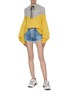 Figure View - Click To Enlarge - BEN TAVERNITI UNRAVEL PROJECT  - Lace-up denim shorts