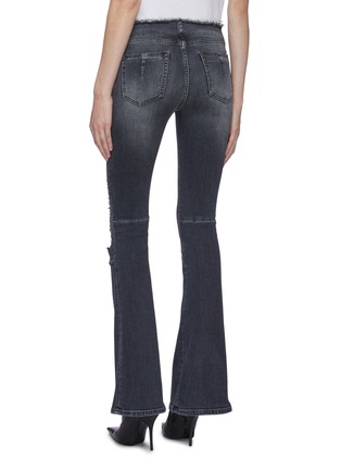 Back View - Click To Enlarge - BEN TAVERNITI UNRAVEL PROJECT  - Lace-up ripped flared jeans
