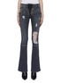 Main View - Click To Enlarge - BEN TAVERNITI UNRAVEL PROJECT  - Lace-up ripped flared jeans