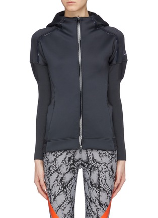 Main View - Click To Enlarge - ADIDAS BY STELLA MCCARTNEY - 'Z.N.E' knit panel zip hoodie