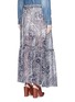 Back View - Click To Enlarge - SEE BY CHLOÉ - Floral line print chiffon maxi skirt