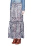 Figure View - Click To Enlarge - SEE BY CHLOÉ - Floral line print chiffon maxi skirt