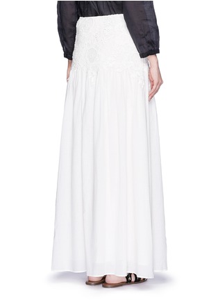 Back View - Click To Enlarge - SEE BY CHLOÉ - Floral lace cotton voile maxi skirt