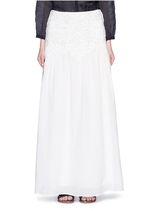 Main View - Click To Enlarge - SEE BY CHLOÉ - Floral lace cotton voile maxi skirt