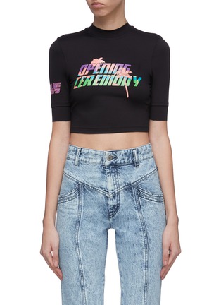 Main View - Click To Enlarge - OPENING CEREMONY - Graphic logo print shrunken cropped T-shirt