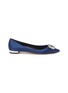 Main View - Click To Enlarge - MAGRIT - Jewelled brooch satin skimmer flats