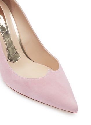 Detail View - Click To Enlarge - MAGRIT - Heart vamp suede pumps