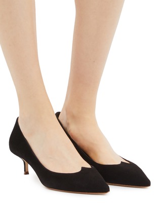 Figure View - Click To Enlarge - MAGRIT - Heart vamp suede pumps