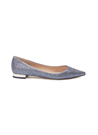 Main View - Click To Enlarge - MAGRIT - Metal heel glitter skimmer flats