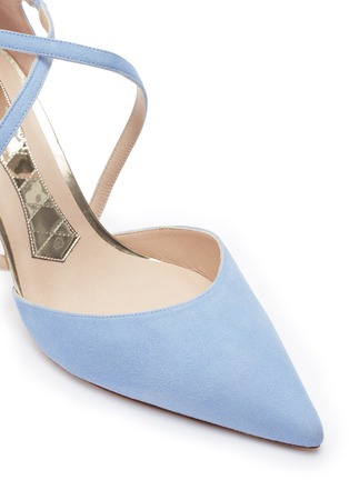 Detail View - Click To Enlarge - MAGRIT - Cross strap suede pumps