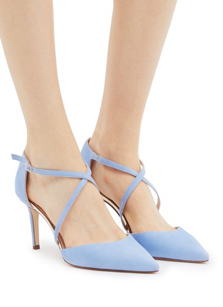 Figure View - Click To Enlarge - MAGRIT - Cross strap suede pumps
