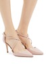 Figure View - Click To Enlarge - MAGRIT - Cross strap patent leather pumps