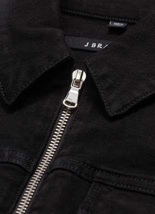  - J BRAND - 'Moto' zip front cropped denim trucker jacket