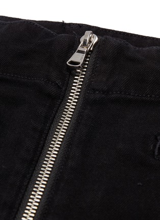 Detail View - Click To Enlarge - J BRAND - 'Moto' zip front raw hem denim skirt