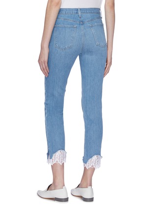 Back View - Click To Enlarge - J BRAND - 'Ruby' lace cuff cropped cigarette jeans